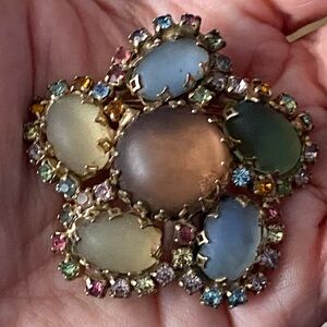 Vintage La Rel pastel frosted brooch 1950s